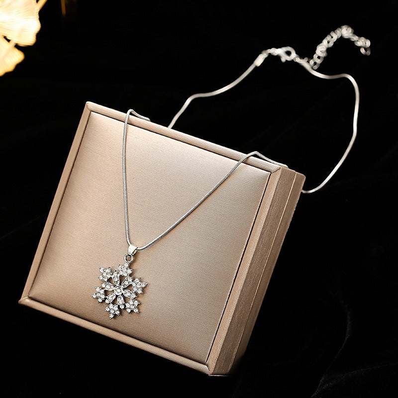 Diamonds Snowflake Earrings Necklace Set