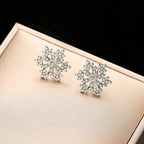 Diamonds Snowflake Earrings Necklace Set