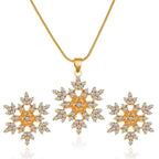 Diamonds Snowflake Earrings Necklace Set