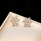 Diamonds Snowflake Earrings Necklace Set