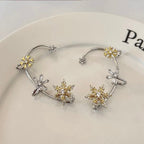 Rotatable Snowflake Zircon Earrings