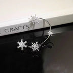 Rotatable Snowflake Zircon Earrings