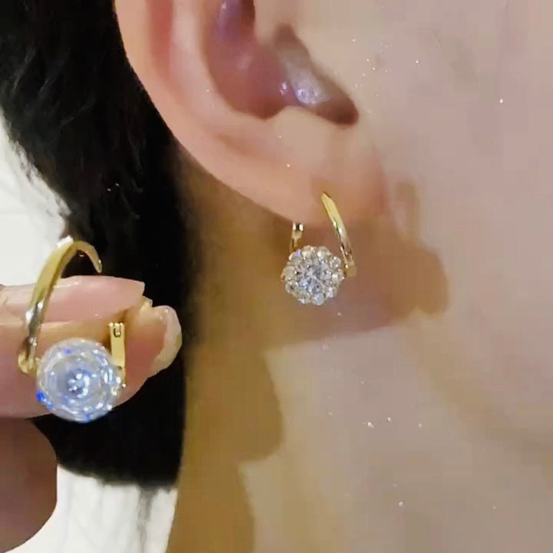 Rotatable Zircon Earrings