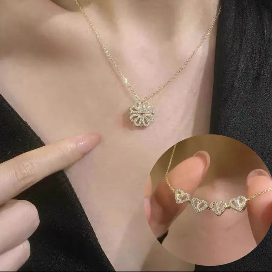 Four Leaf Heart Shape Lucky Necklace