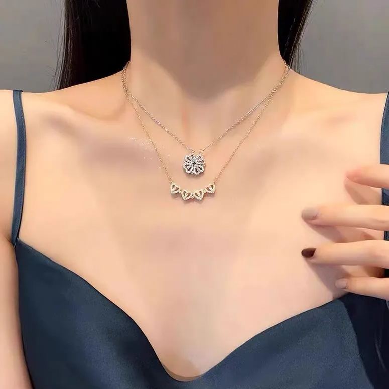 Four Leaf Heart Shape Lucky Necklace