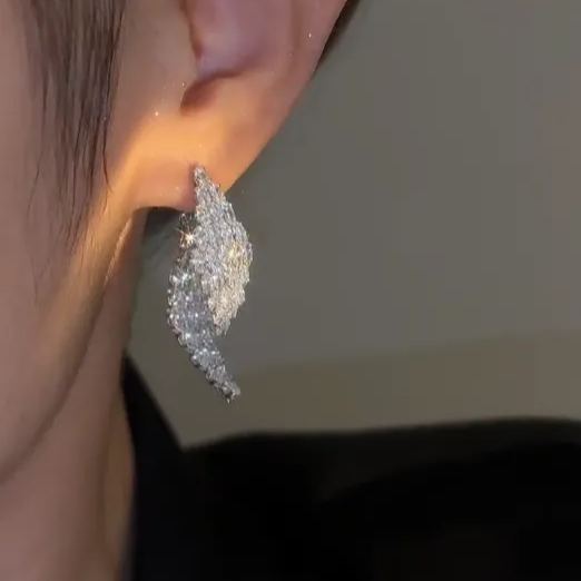 French Rhombus Zircon Earrings