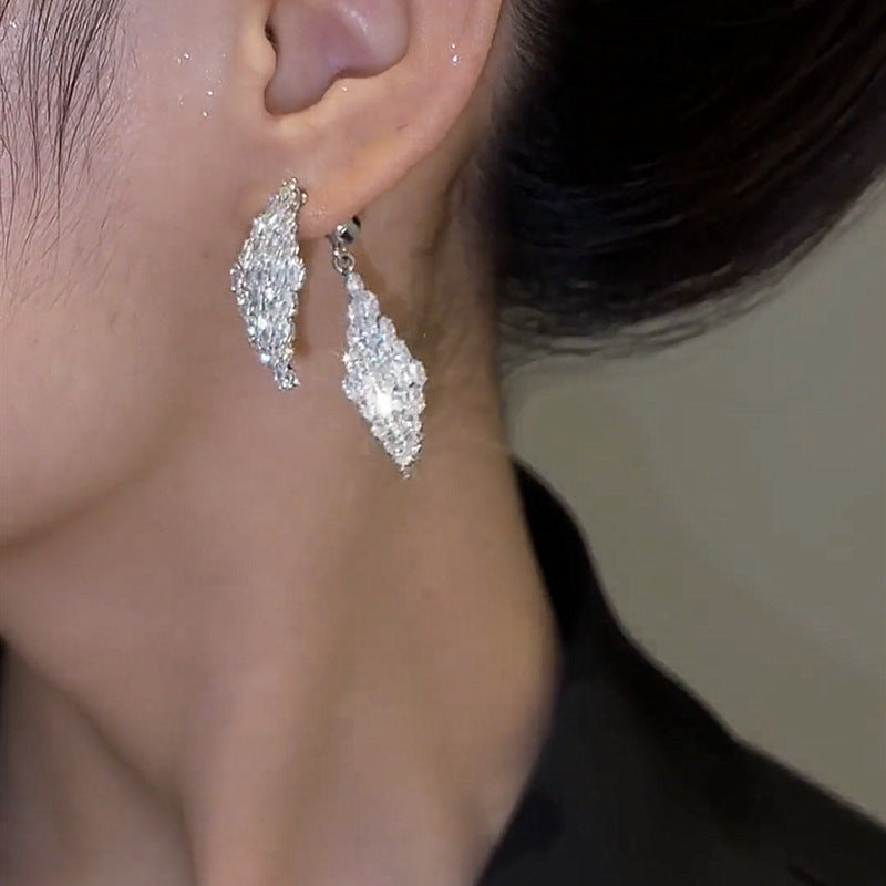 French Rhombus Zircon Earrings