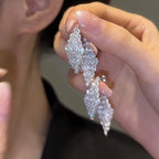 French Rhombus Zircon Earrings