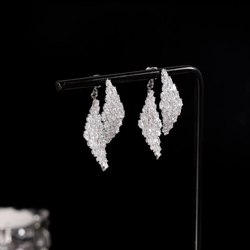 French Rhombus Zircon Earrings