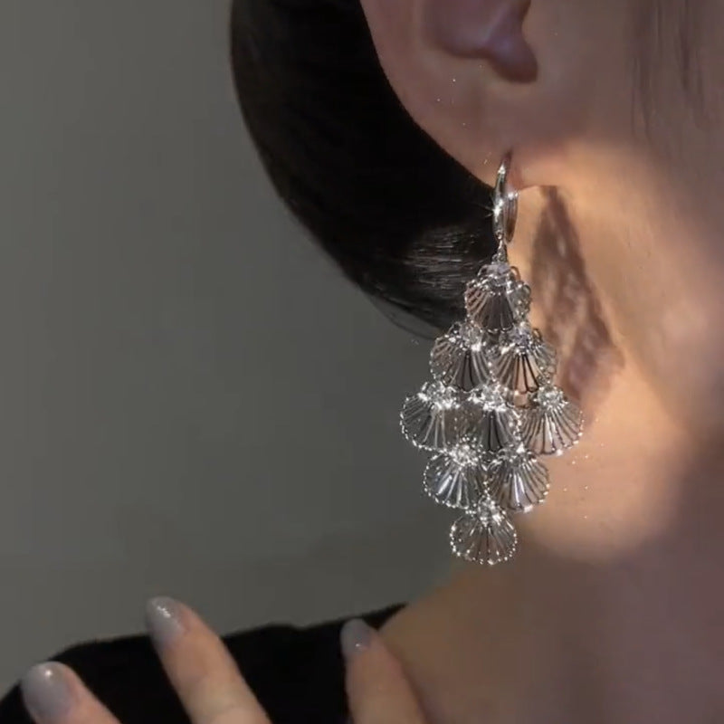 French Style Hollow Leaf Earrings