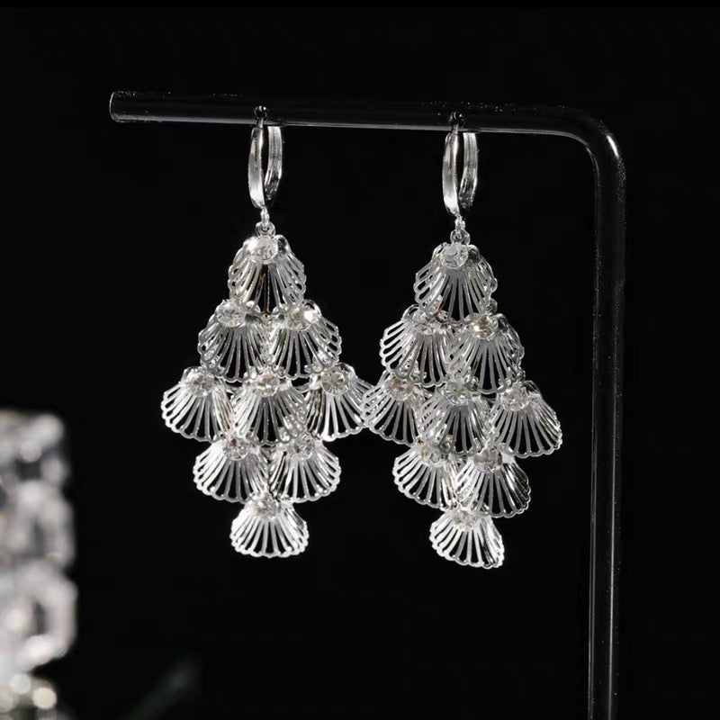 French Style Hollow Leaf Earrings