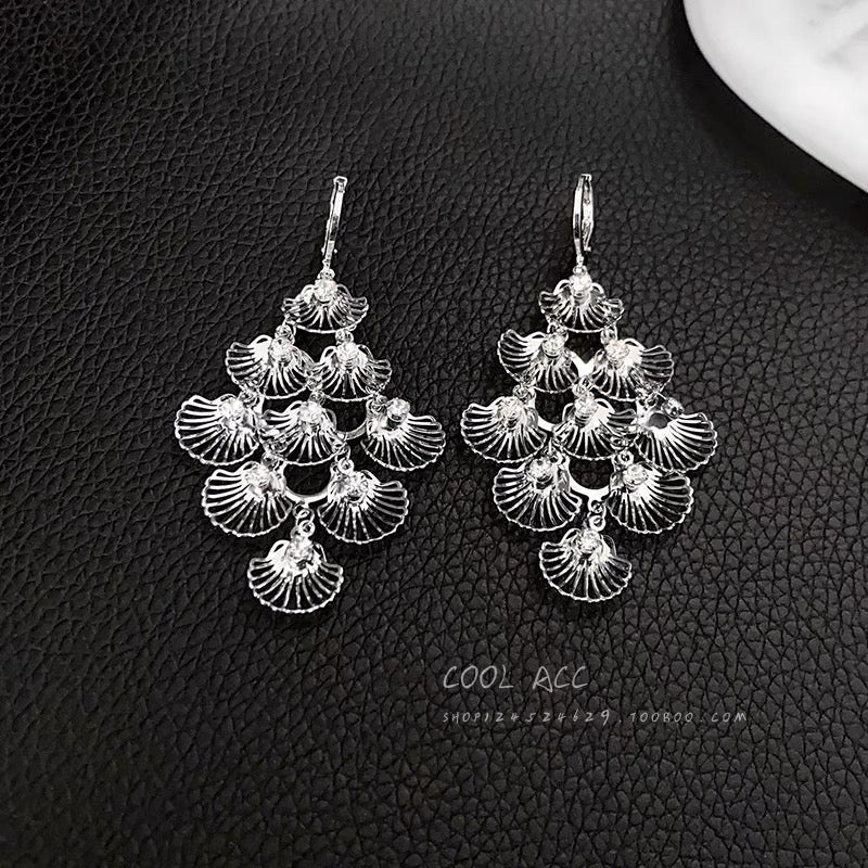 French Style Hollow Leaf Earrings