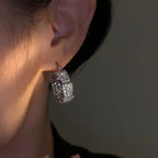 French Zircon Hoop Earrings