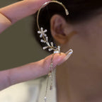 Flower Tassel Style Zircon Earrings