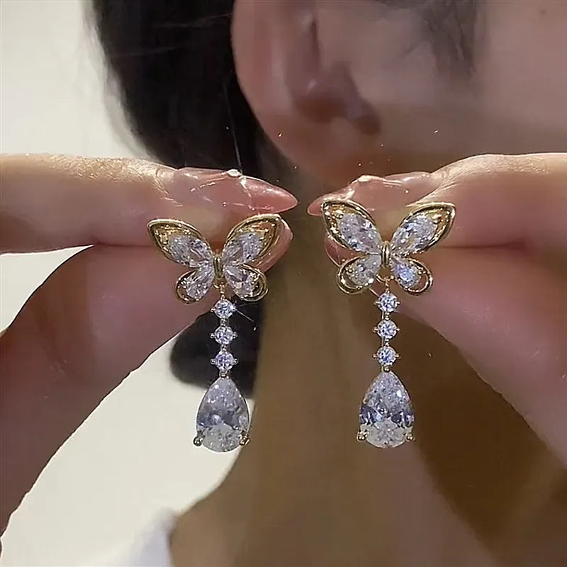 Crystal Butterfly Earrings