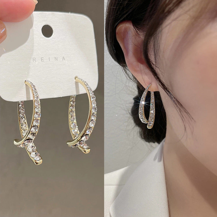 French Cross Mermaid Zircon Earrings