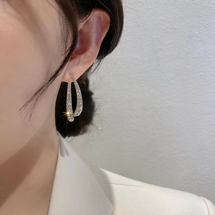French Cross Mermaid Zircon Earrings