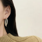 French Cross Mermaid Zircon Earrings