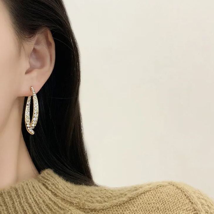 French Cross Mermaid Zircon Earrings