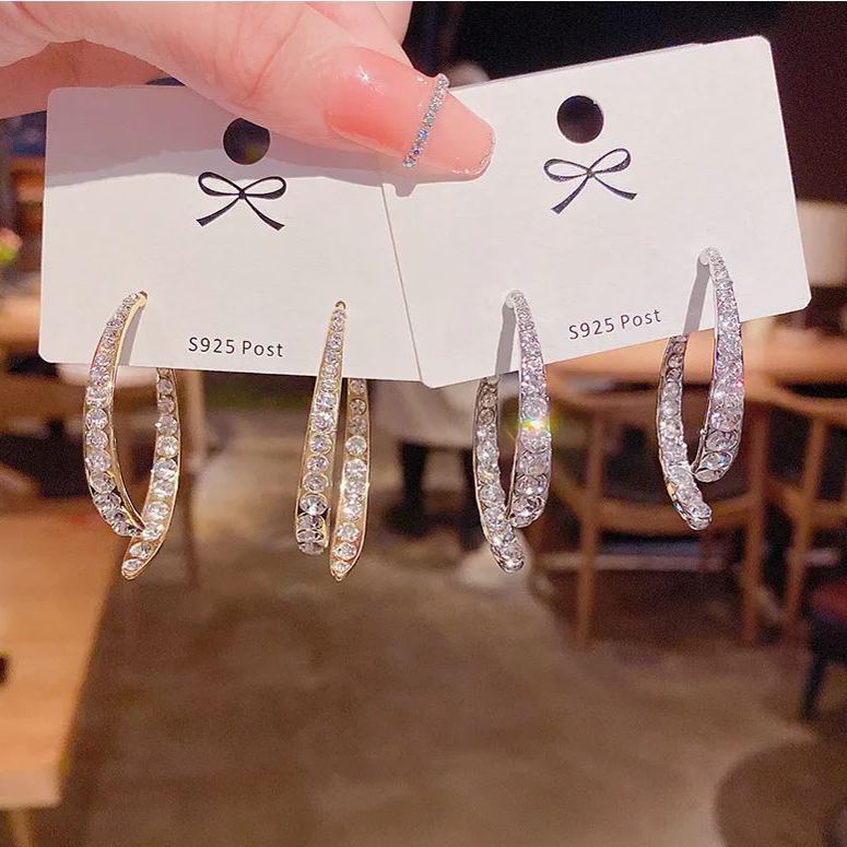 French Cross Mermaid Zircon Earrings