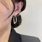 French Cross Mermaid Zircon Earrings