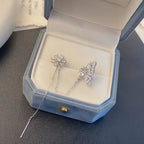 Flower Butterfly Tassel Style Zircon Earrings