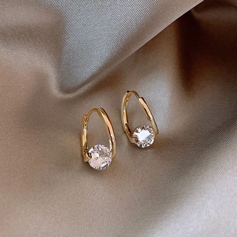 French Style Minimalist Zircon Earrings