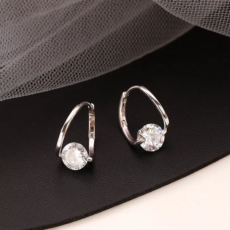 French Style Minimalist Zircon Earrings