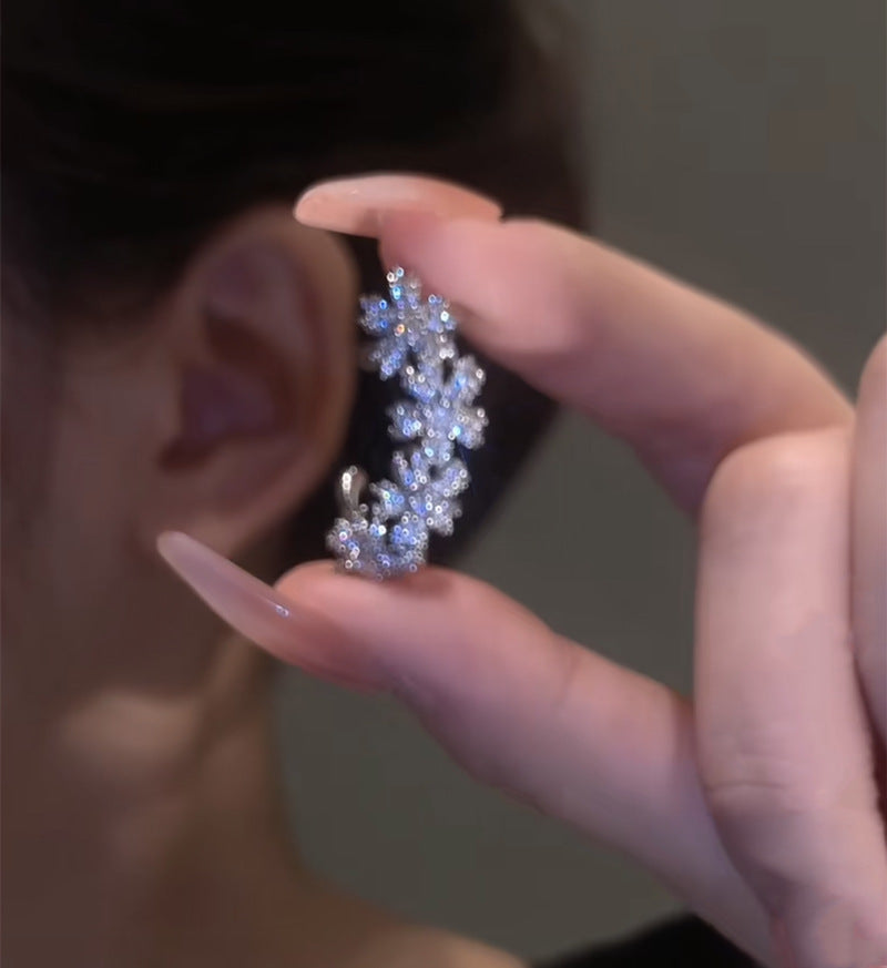 Micro Inlay Process Floral Ear Cuff