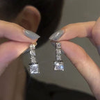 French Style Square Zircon Earrings