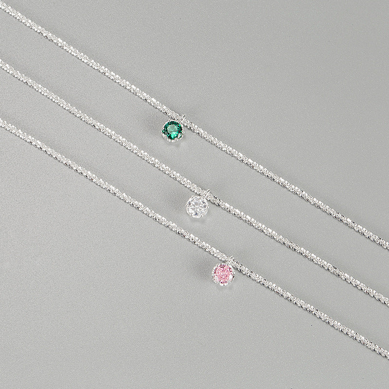 S925 Silver Galaxy Glitter Zircon Chain