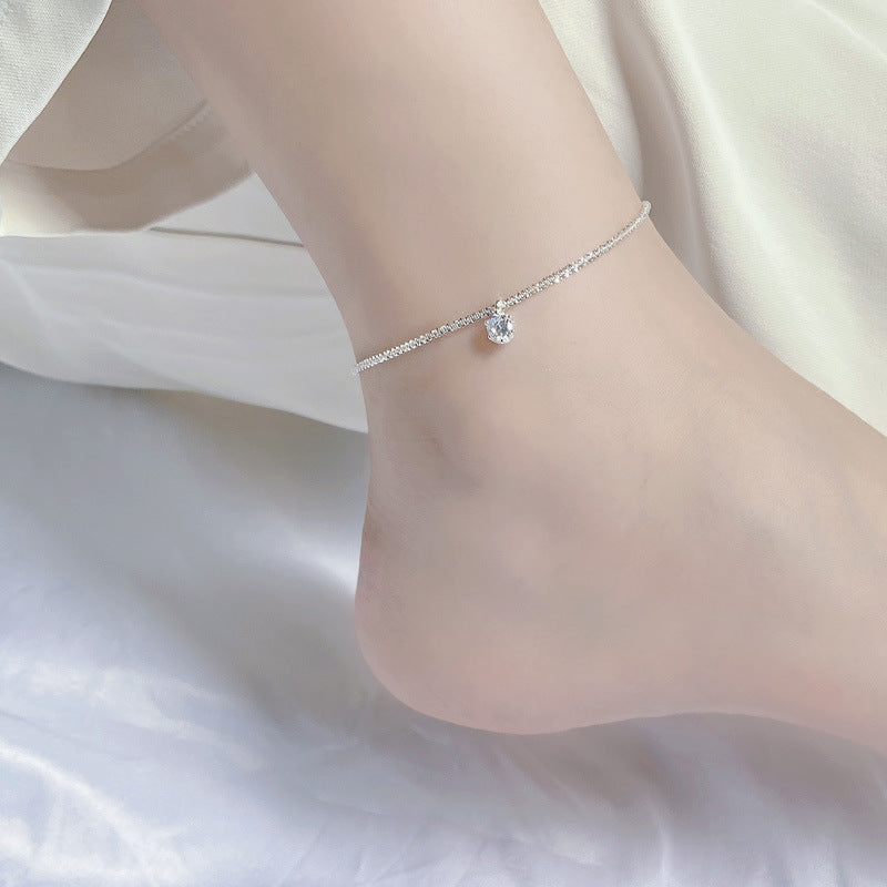 S925 Silver Galaxy Glitter Zircon Chain