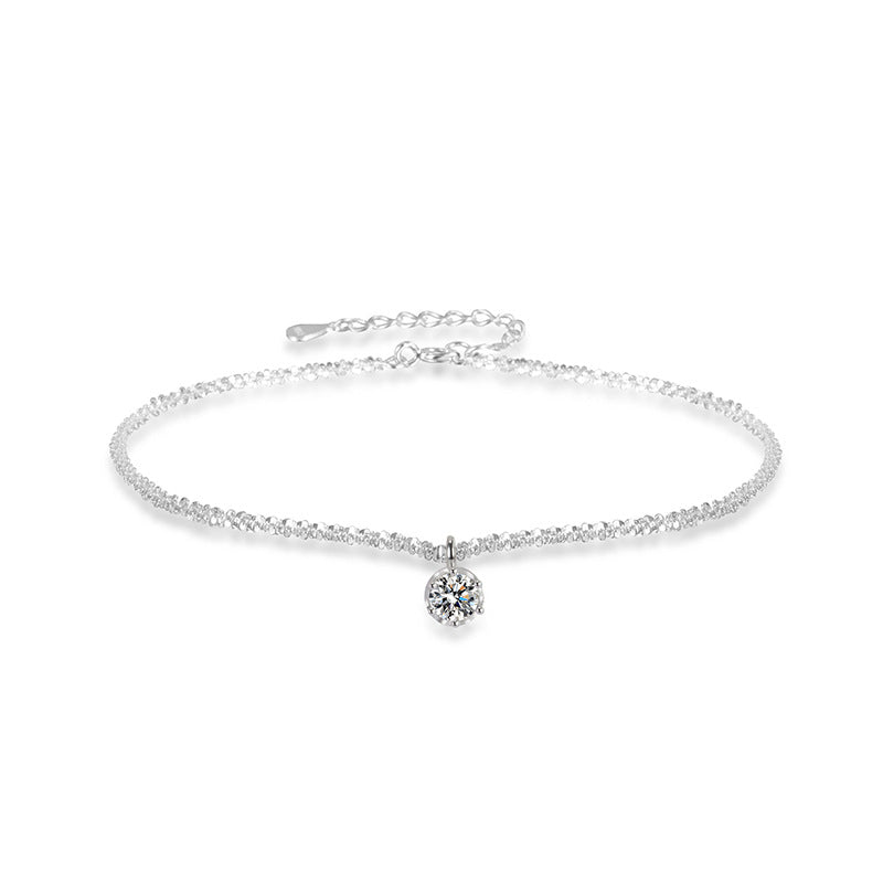 S925 Silver Galaxy Glitter Zircon Chain