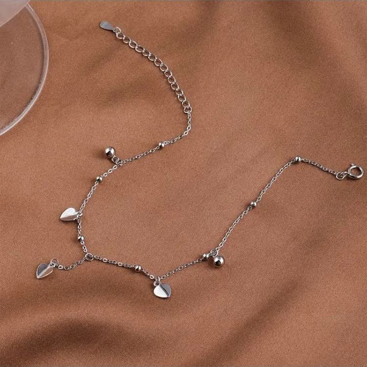 S925 Silver Heart-shaped Tassel Chain