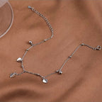S925 Silver Heart-shaped Tassel Chain