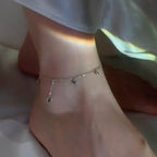 S925 Silver Heart-shaped Tassel Chain