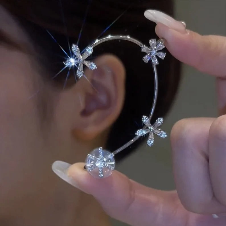 Shiny Rotating Flower Earrings