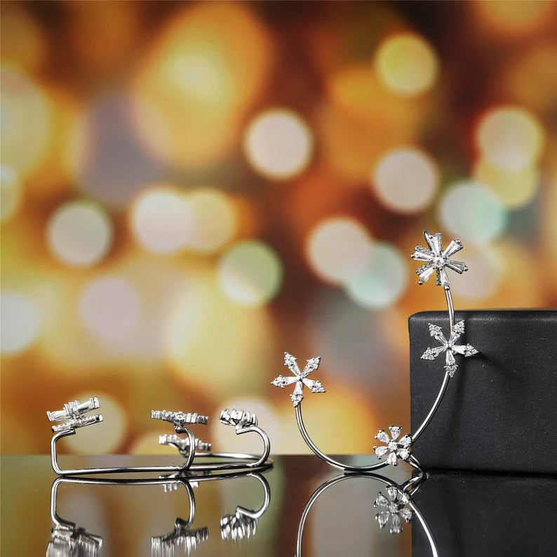 Shiny Rotating Flower Earrings