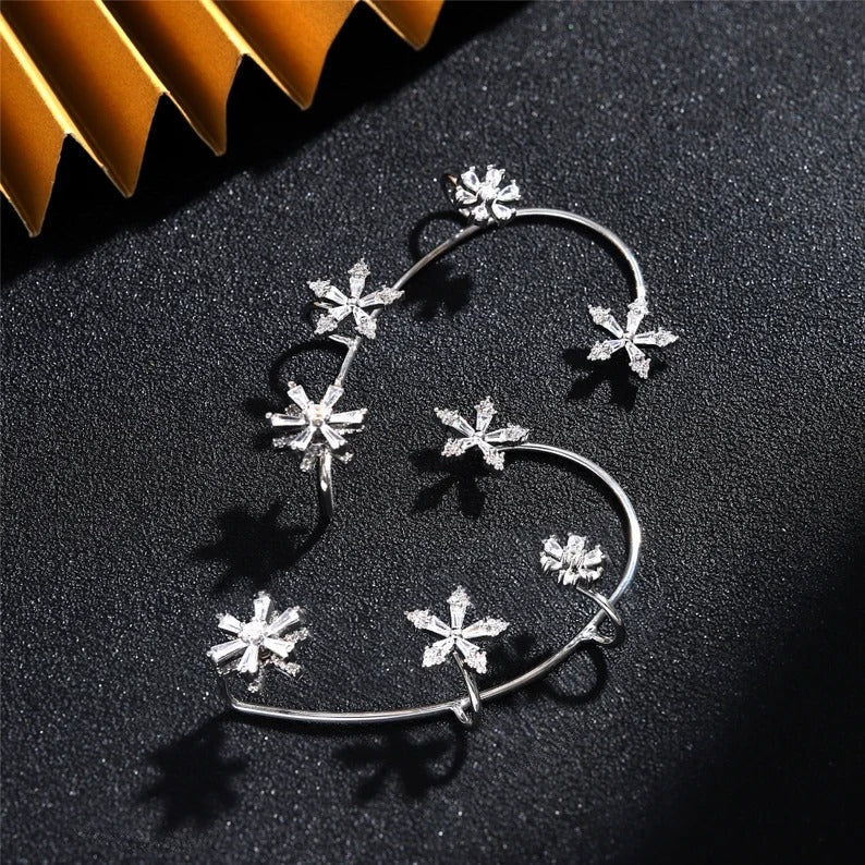 Shiny Rotating Flower Earrings