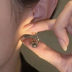 French Style Minimalist Rotatable Zircon Earrings
