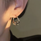 French Style Minimalist Rotatable Zircon Earrings
