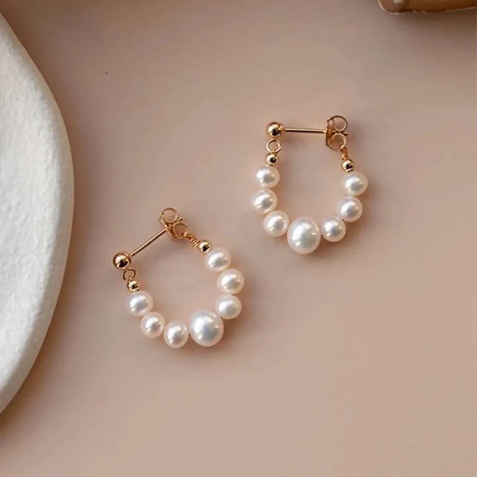 Baroque Natural Freshwater Pearl Earrings