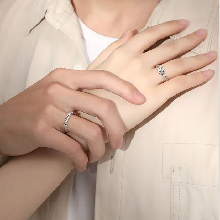 Thorns and Roses S925 Silver Couple Ring