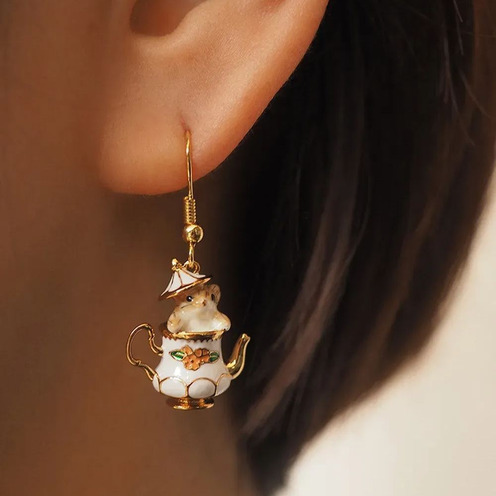 Mouse In My Teapot Earrings Set