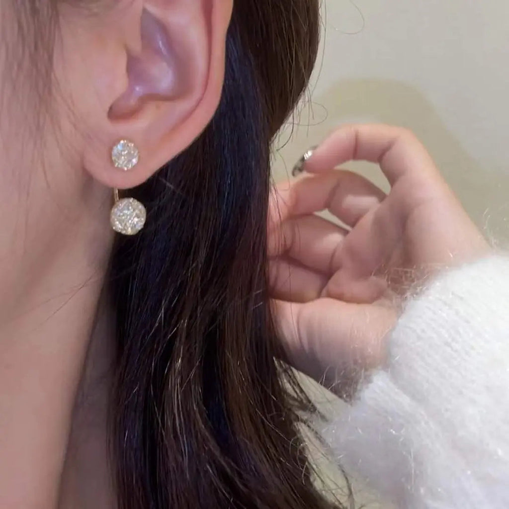 French Style Mesh Zircon Earrings