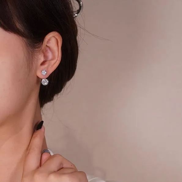 French Style Mesh Zircon Earrings