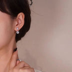 French Style Mesh Zircon Earrings