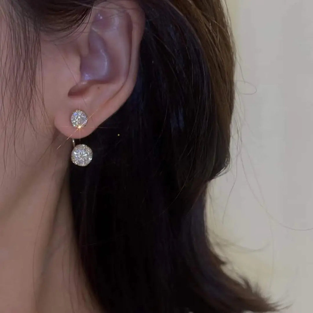 French Style Mesh Zircon Earrings