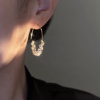 French Style Hoop Zircon Earrings
