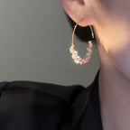 French Style Hoop Zircon Earrings
